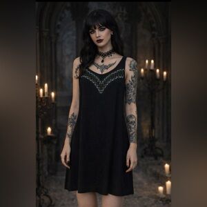 BCBGeneration Dress Women Small Black Sleeveless Sheer Embroidered Overlay NEW